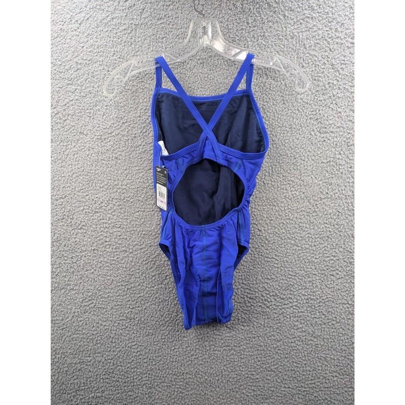 NWT Speedo Womens Sz 6/32 Flyback PowerFlex Eco Sapphire Blue Training Swimsuit