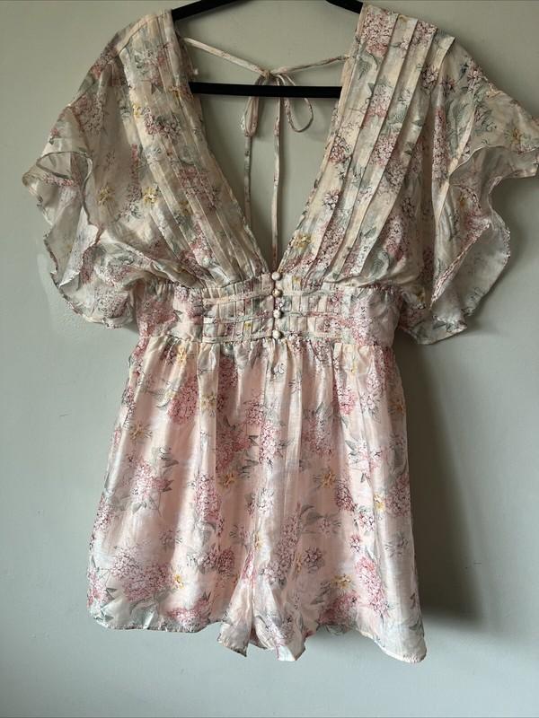 NWT Storia Fancy Floral Romper Size Small NWT Romantic Cottagecore