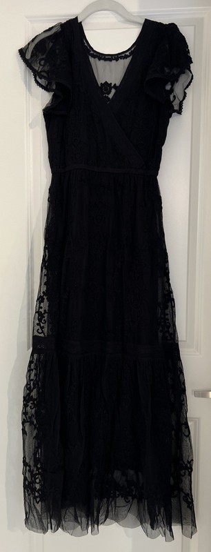 NWT Sundance Catalog Black “Mayfield Embroidered Dress” Size M