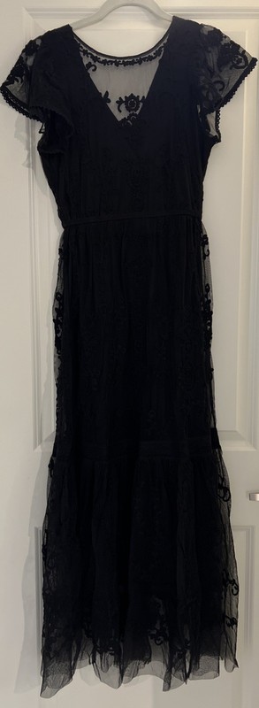 NWT Sundance Catalog Black “Mayfield Embroidered Dress” Size M