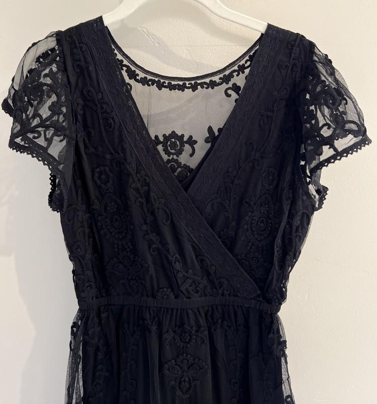 NWT Sundance Catalog Black “Mayfield Embroidered Dress” Size M