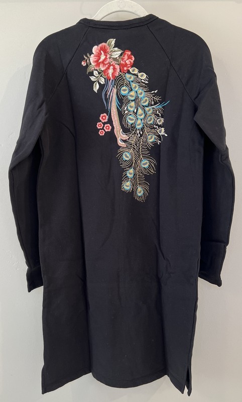 NWT Sundance Catalog By Driftwood Black Embroidered “Layla Tunic” Size XS $128