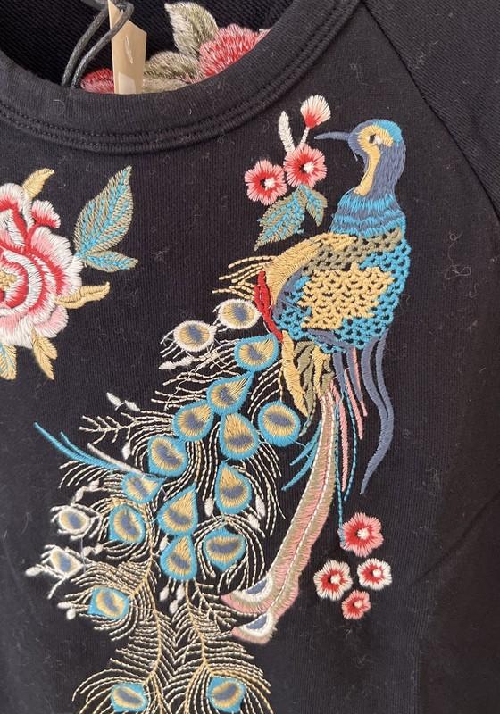 NWT Sundance Catalog By Driftwood Black Embroidered “Layla Tunic” Size XS $128