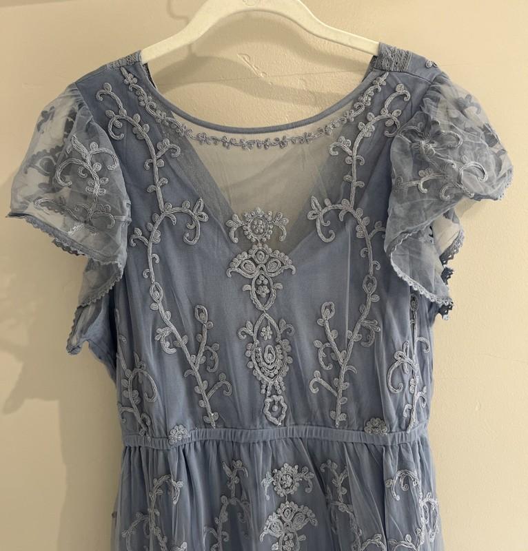 NWT Sundance Catalog Sky Blue “Mayfield Embroidered Dress” Size XL
