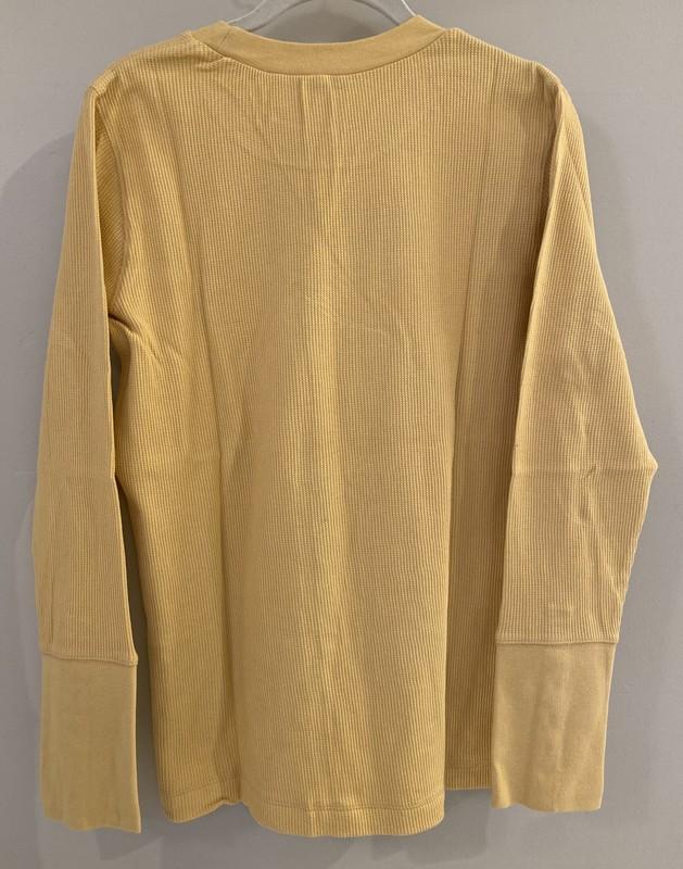 NWT Sundance Catalog Yellow Long Sleeve Crew Neck Thermal Tee Size M $58