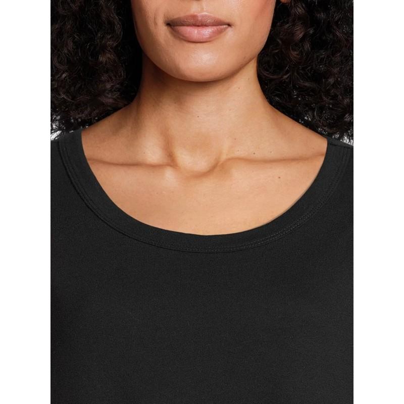 NWT Time And Tru Women's M (8-10) Black Short Sleeve Tiered Knit Dress W Pockets