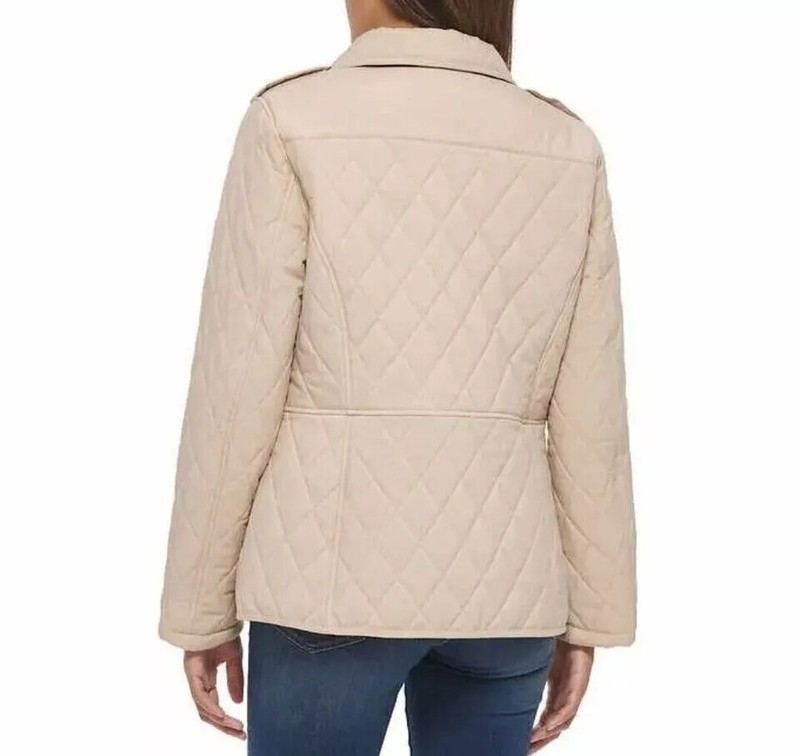 NWT Tommy Hilfiger Women's Quilted Jacket Navy/Green/Beige