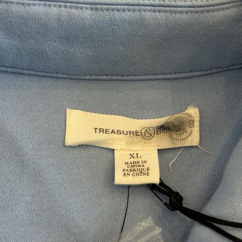 NWT Treasure & Bond Shacket Womens XL Blue Heavy Shirt Jacket Button-Up Pockets