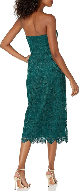 NWT- Trina Turk 'Stella 2' Strapless Lace Midi-Dress Pool Teal - Size 8
