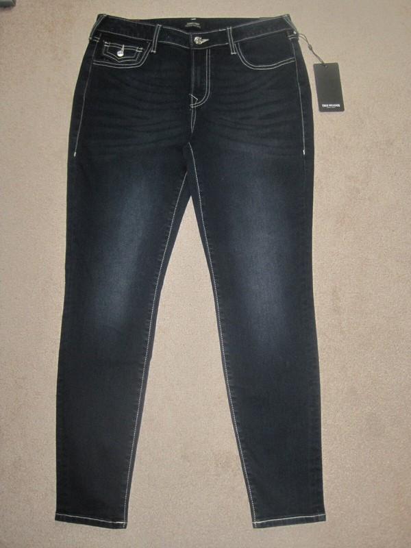 NWT True Religion Jennie Curvy Mid Rise Flap Single Needle Skinny Jeans Sz 30