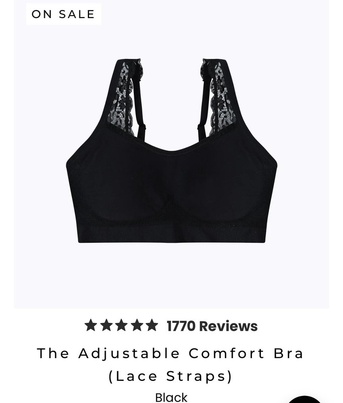 NWT UNDEROUTFIT Comfort Bra BLACK L W/Adjustable LACE Straps #445 Retail $59