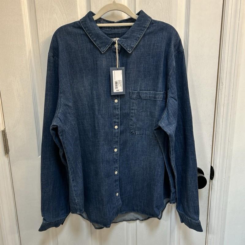 NWT Universal Thread Women's Denim Shirt Jacket Size 2XL Blue Medium Wash