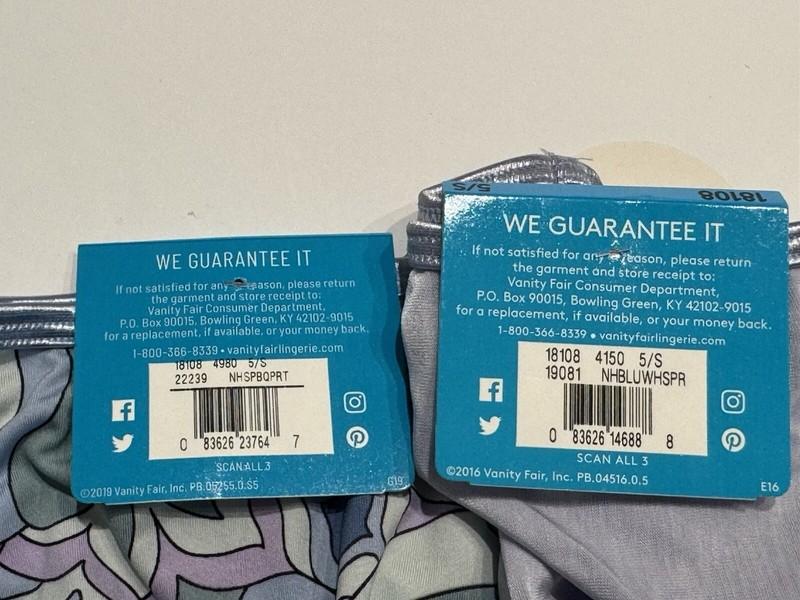 NWT Vanity Fair Illumination String Bikini 18108 2 PAIRS Size 5 S