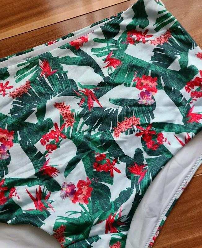 NWT Victoria's Secret Boyshort Swim Short Bikini Bottom L Blue Palm High Rise