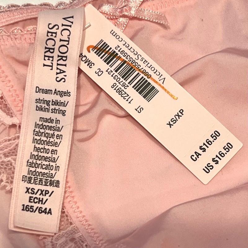 NWT VICTORIA'S SECRET Dream Angels String Bikini Sz XS-S-M-L-XL Pink Silky Lace