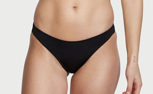NWT VICTORIA'S SECRET Essential Low-Rise Hipster Bikini Swim Bottom Black Medium