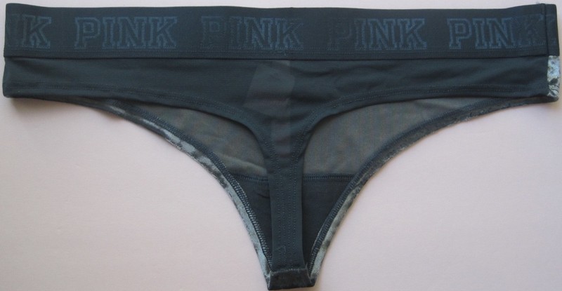 NWT VICTORIA'S SECRET PINK TURQUOISE CRUSHED VELVET VELOUR MESH THONG PANTIES