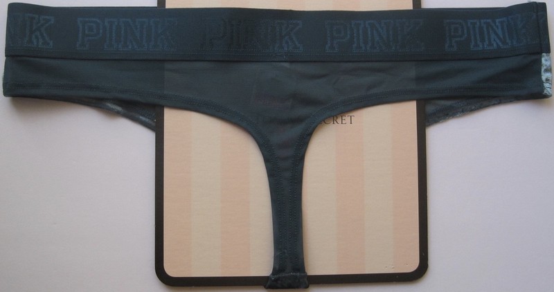 NWT VICTORIA'S SECRET PINK TURQUOISE CRUSHED VELVET VELOUR MESH THONG PANTIES