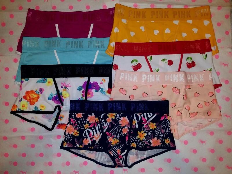 NWT Victoria's Secret PINK Wide LOGO Boyshort Panty