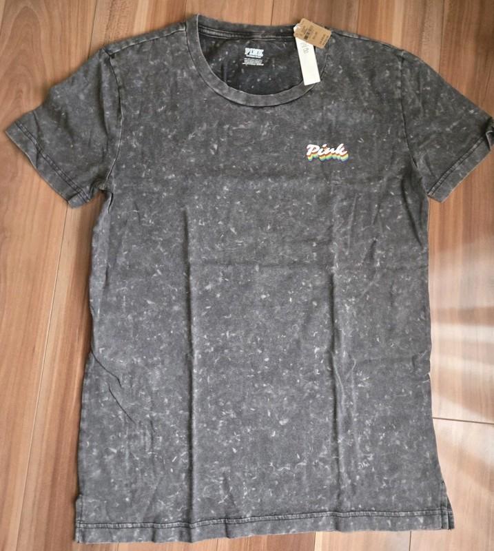 NWT Victoria's Secret PINK XS Ivy Cotton Campus Tee Shirt Top Color Dog Print