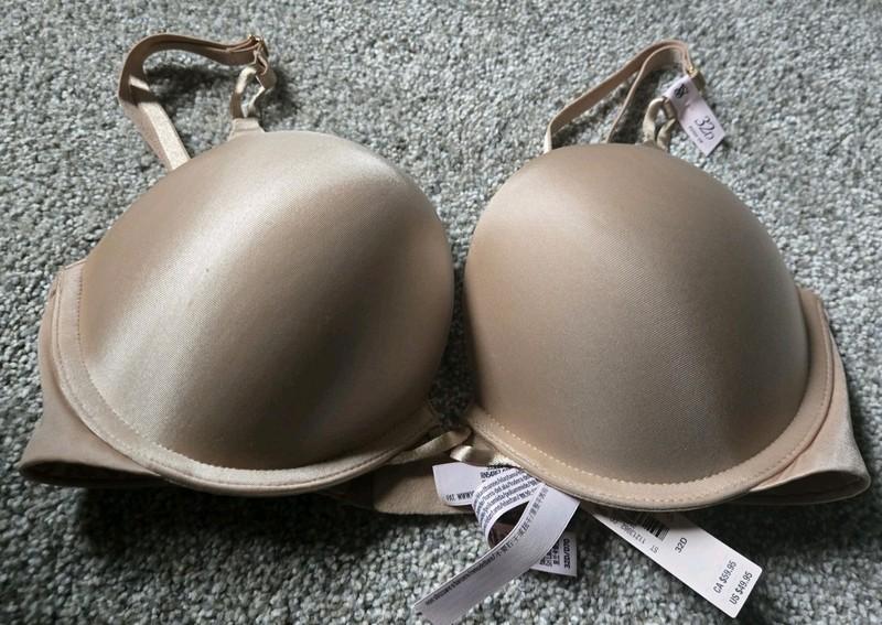 NWT Victorias secret add 2 cups padded push up bra 32D Nude Praline Bombshell