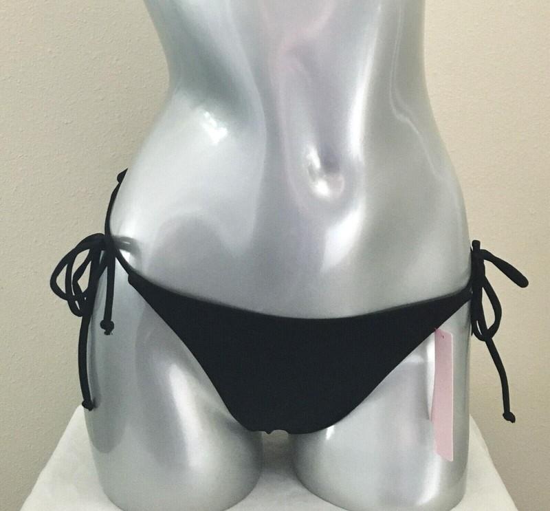 Nwt Victorias Secret Essential Cheeky String Black Bikini Swim Bottom XL