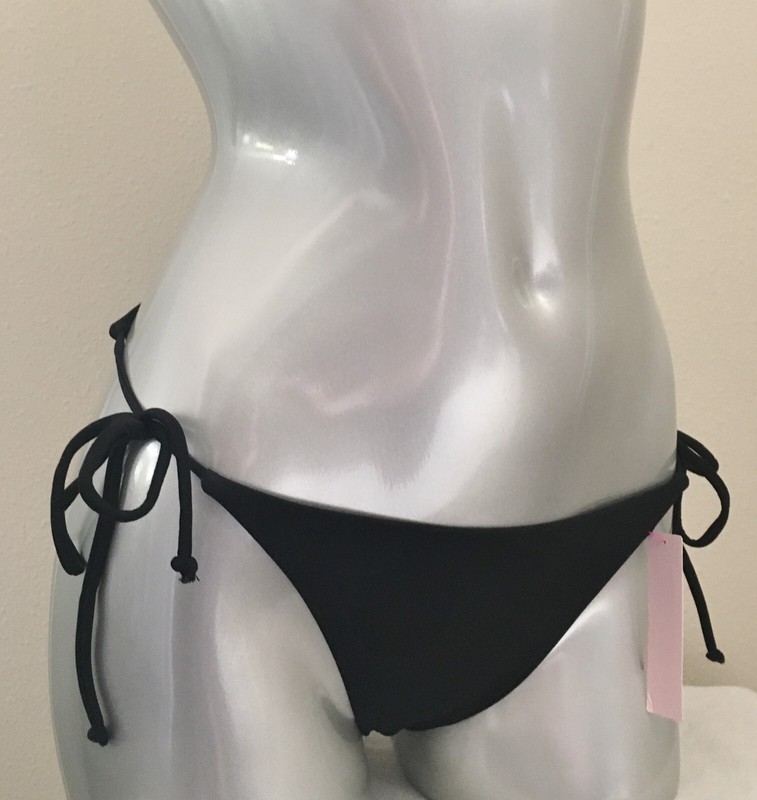 Nwt Victorias Secret Essential Cheeky String Black Bikini Swim Bottom XL