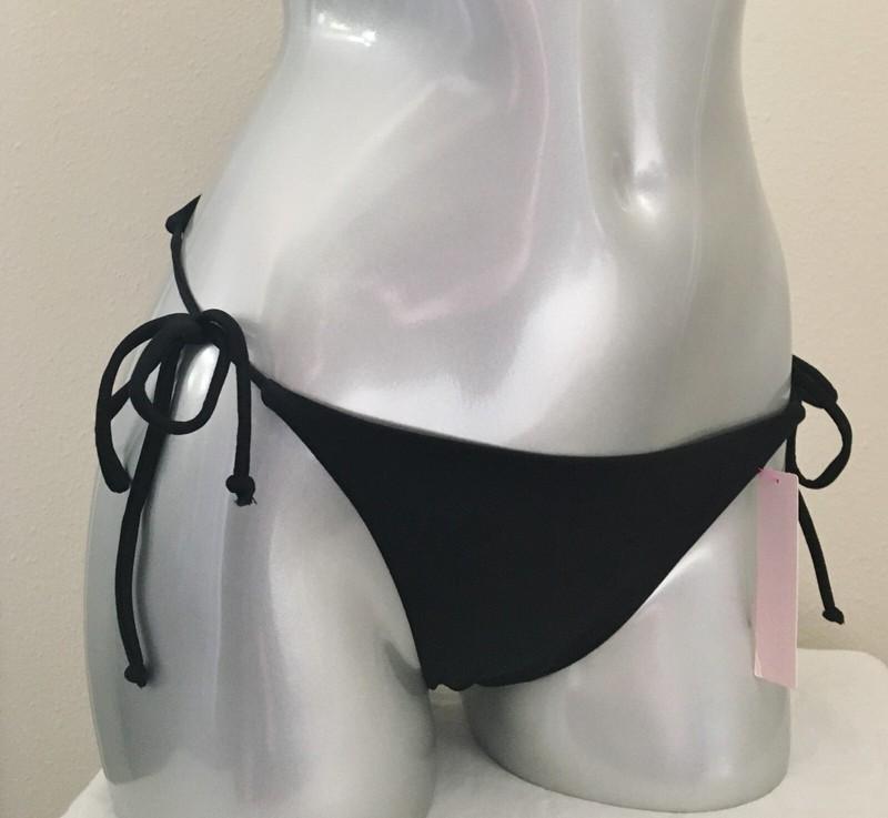 Nwt Victorias Secret Essential Cheeky String Black Bikini Swim Bottom XL