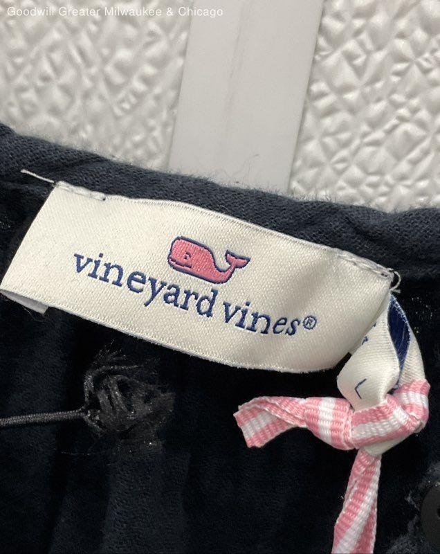 NWT Vineyard Vines Jet Black Ruffle Sleeve Gauzy Coverup Women's Size L
