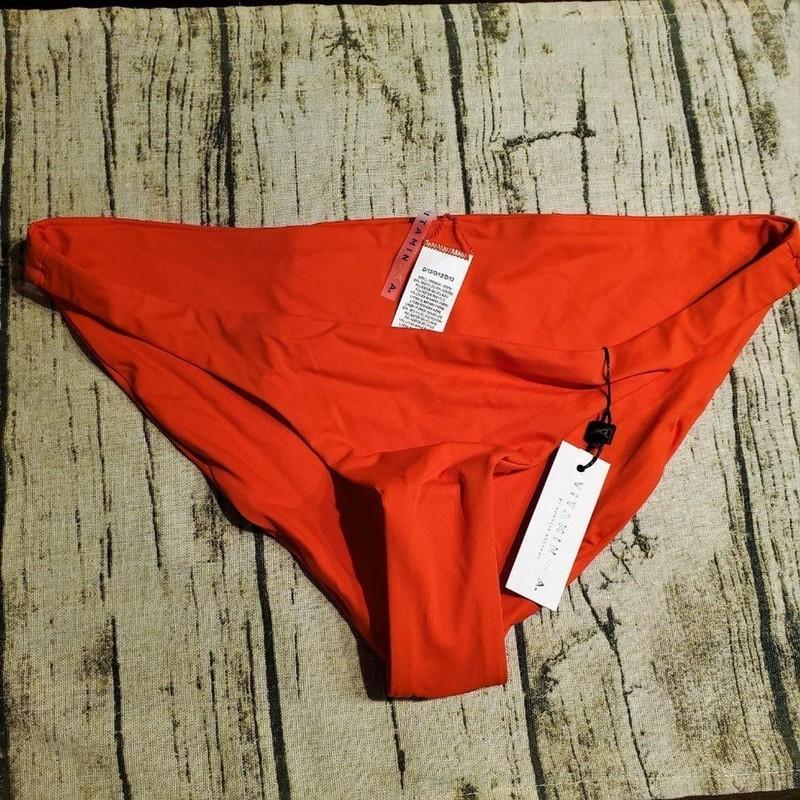 NWT Vitamin A Luciana Ecolux Marisol Red Bikini Swimsuit Bottom Size 14/XXL