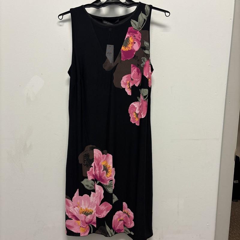NWT WHBM Reversible Floral & Black Shift Dress $130 Sleeveless Poppy CHOOSE SIZE