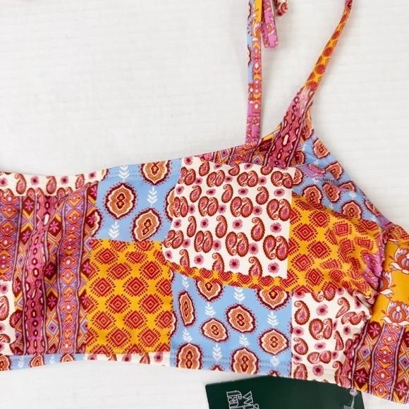 NWT Wild Fable Patchwork Bralette Bikini Top XL 16