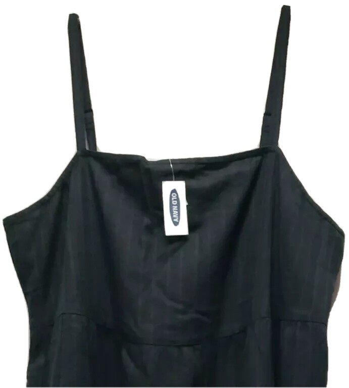 NWT Woman OLD NAVY Lined GAUZE DRESS Size XXL Black With Adj Straps $34