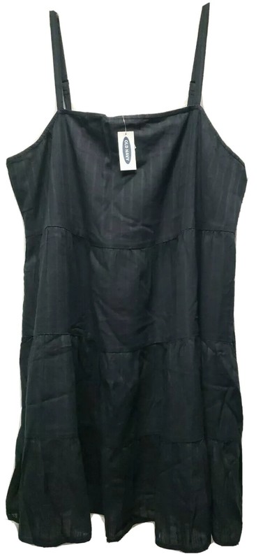 NWT Woman OLD NAVY Lined GAUZE DRESS Size XXL Black with Adj Straps $34