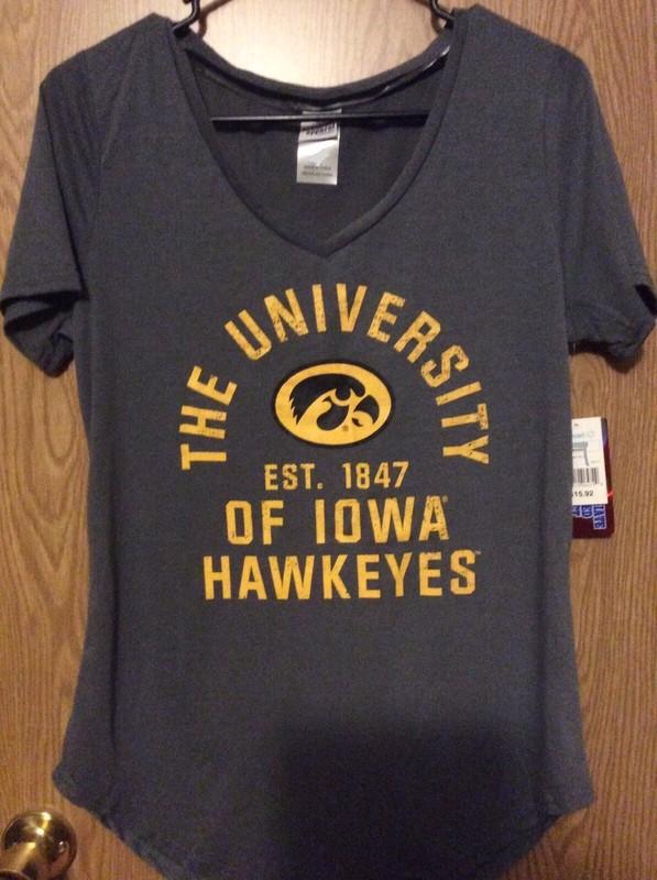 NWT Womans Lightweight Iowa Hawkeyes Shirt Medium Creative Apparel Football Lady