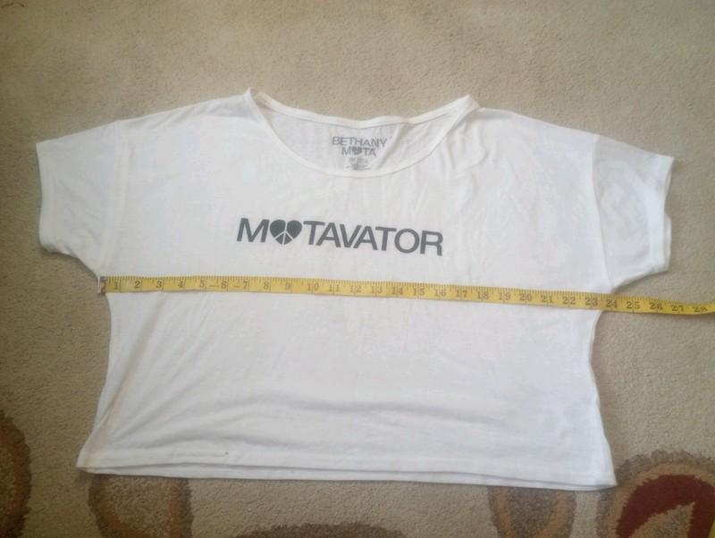 NWT Women's Aeropostale Bethany Mota Motavator Cropped White Tee T-Shirt Top NEW