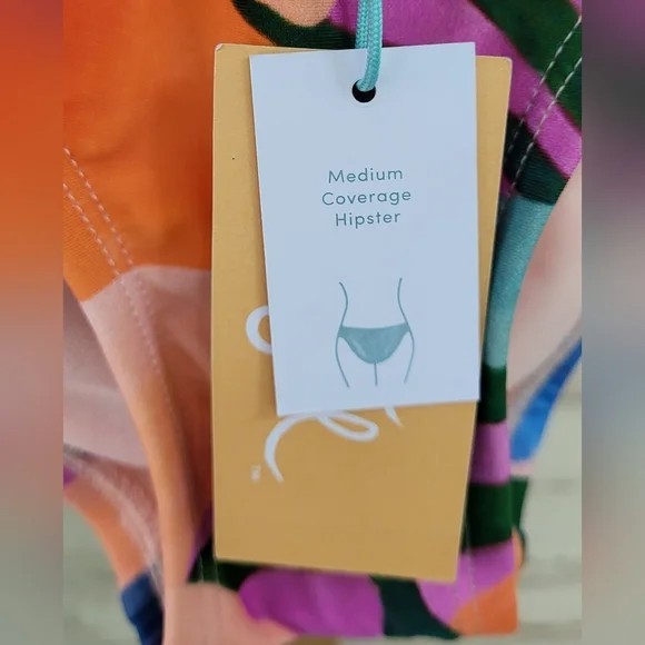 NWT Women's Kona Sol Multicolored Bikini Bottom Size M(8-10) Beach Pool Lake