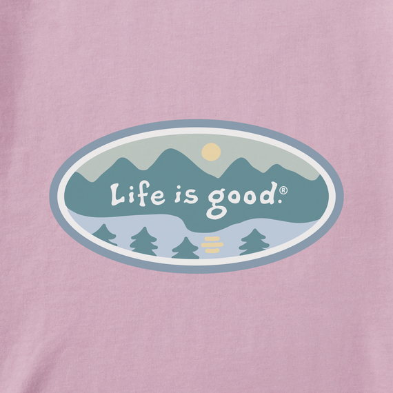 NWT Women's Life is Good Mountainside Oval Trees Violet Crusher Tank