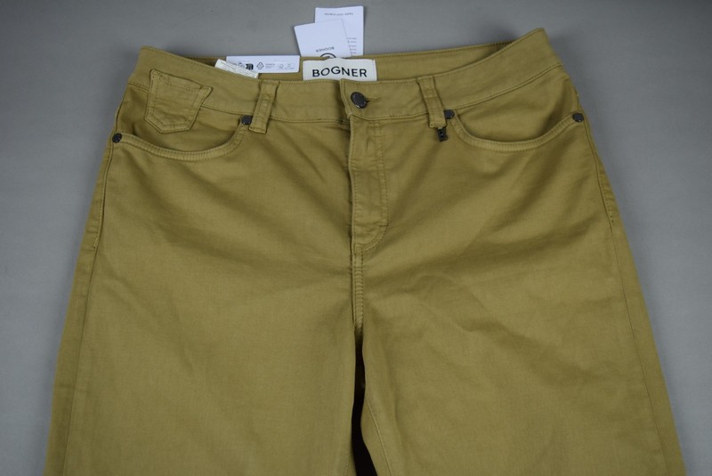 NWT Womens Bogner Julie C Slim Fit Jeans Hight Rise Pants Sz 32 Khaki Tan