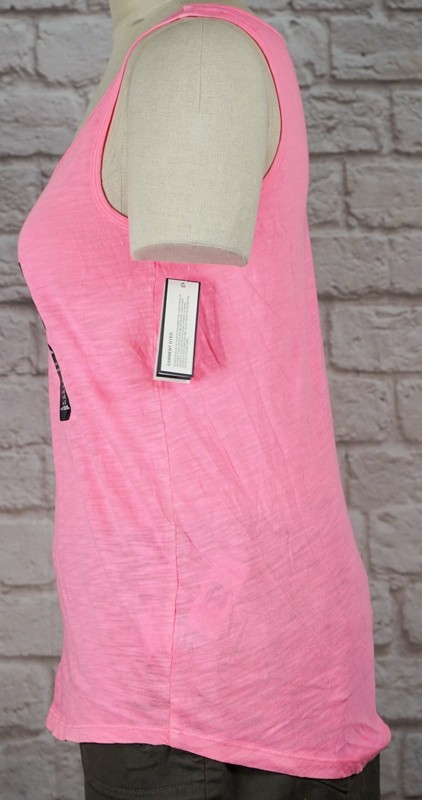 NWT Womens GAP Easy Tee Tank Top Brink Pink Dyed - 806965