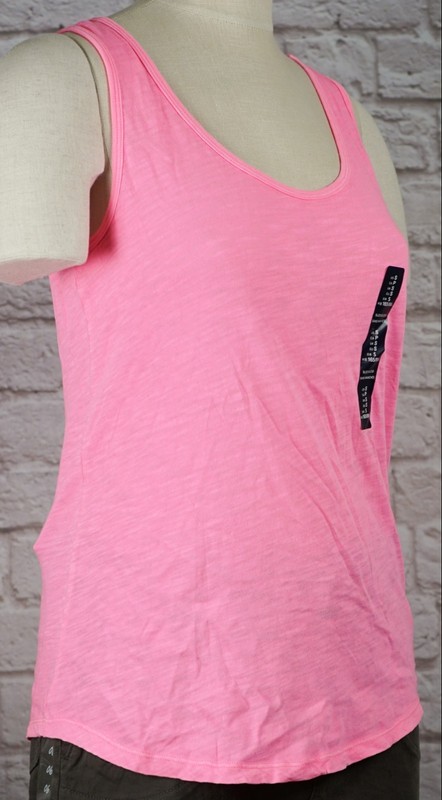 NWT Womens GAP Easy Tee Tank Top Brink Pink Dyed - 806965