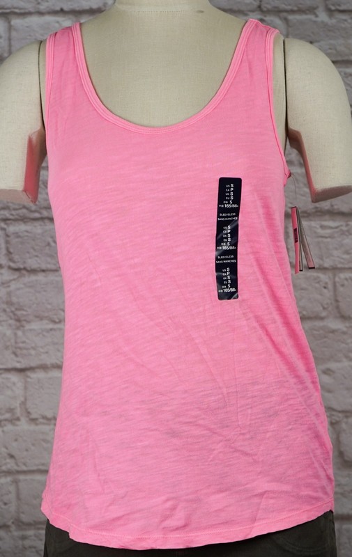 NWT Womens GAP Easy Tee Tank Top Brink Pink Dyed - 806965