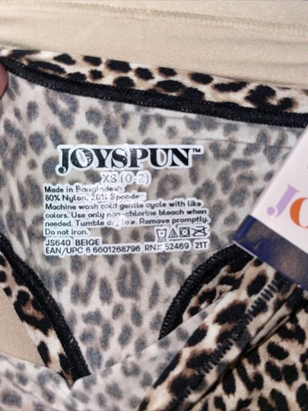 NWT Womens Joyspun Solid/Cheetah 3 Pack Stretch Thong Panties Size XS 2