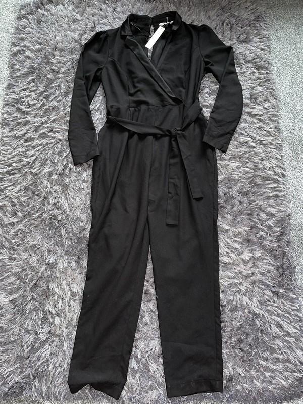 NWT Womens Red Herring Jumpsuit Size 12 Black Tailored Style Summer (50)