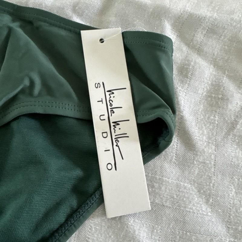 NWT XL Kohl’s Nicole Miller Dark Forest Green Lined Bikini Bottoms Hipster Swim