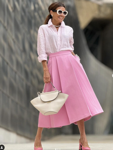 NWT_ZARA SS24 PLEATED CAPE SKIRT ZW COLLECTION PINK 2731/100_all sizes
