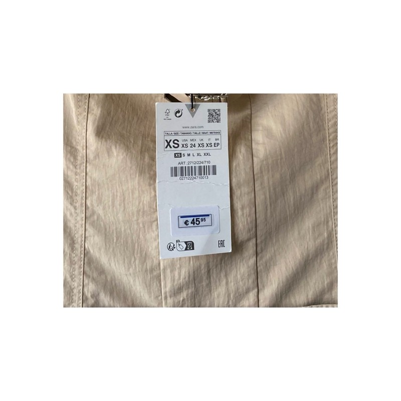 NWT ZARA Strapless Light Khaki Beige Wide Leg Jumpsuit Xs