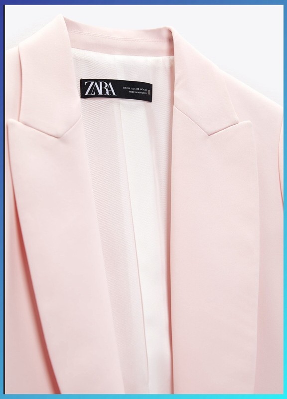 NWTZARA SIZE SMALL PINK BLAZER WITH ROLLED-UP SLEEVES