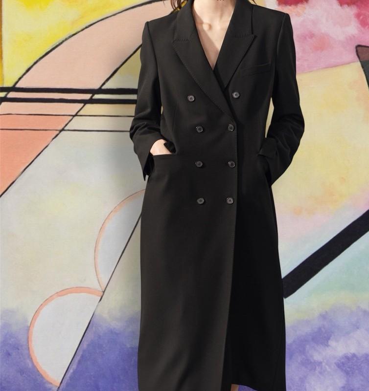 NWTZARA229TAILORED DOUBLE BREASTED LONG SLEEVES COAT ZW COLLECTION