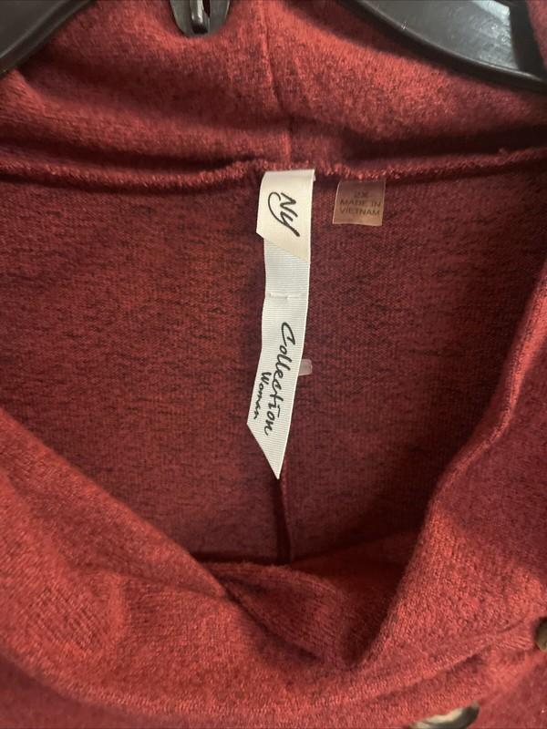 NY COLLECTION WOMENS SOFT LONG SLEEVE TOP Rust Color Top SZ 2 XL NWT SKU A74